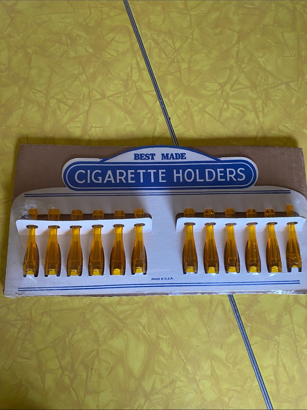 American Vintage Amber Plastic Cigarette Holders - Set